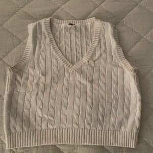 Double Zero Ivory V-Neck Sweater Vest